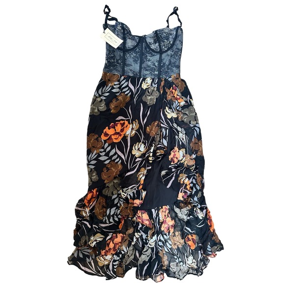 NEW!  KATIE MAY Take A Sip dress in black 70s floral - SMALL - Picture 2 of 4